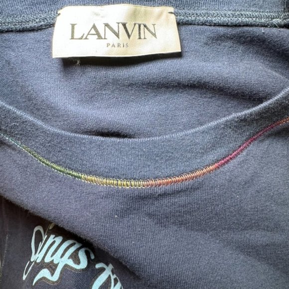 MEN'S LANVIN PARIS TEE SHIRT "GREETINGS FROM LANVIN" MADE IN ITALY - Picture 7 of 8